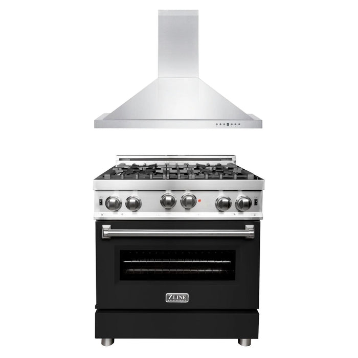 ZLINE 30" & 36" Kitchen Package with Stainless Steel Gas Range and Convertible Vent Range Hood