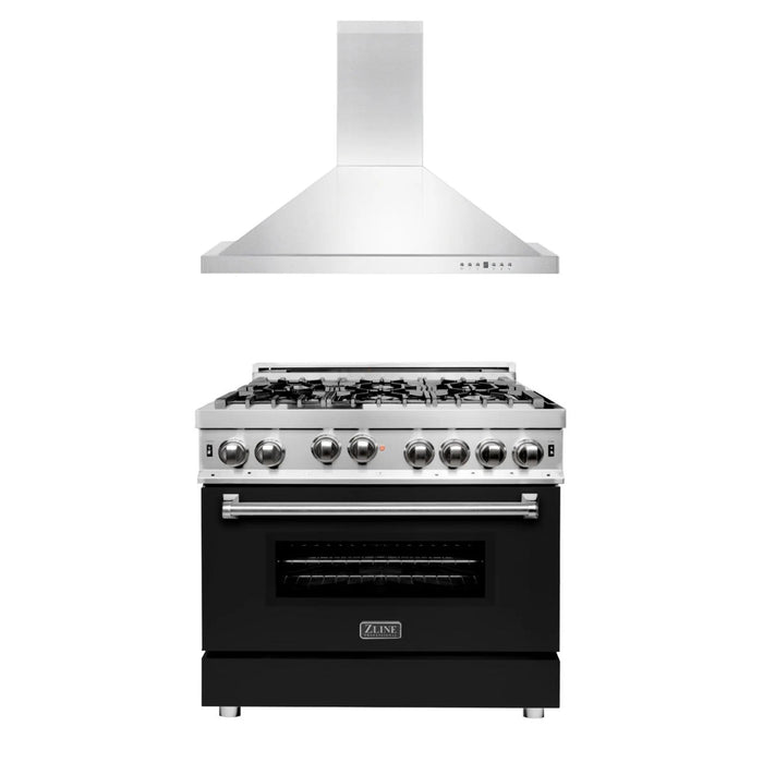 ZLINE 30" & 36" Kitchen Package with Stainless Steel Gas Range and Convertible Vent Range Hood