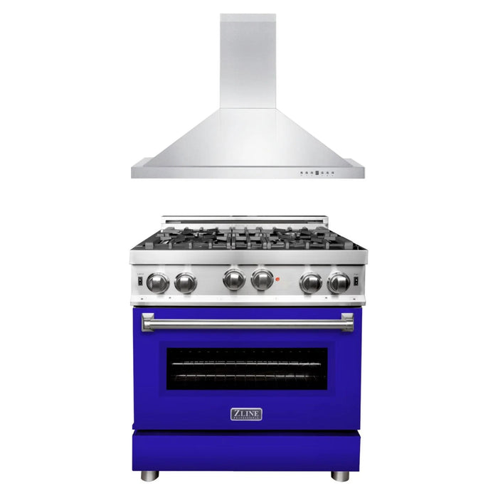 ZLINE 30" & 36" Kitchen Package with Stainless Steel Gas Range and Convertible Vent Range Hood