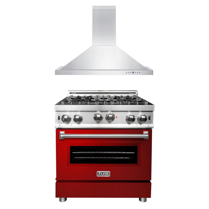 ZLINE 30" & 36" Kitchen Package with Stainless Steel Gas Range and Convertible Vent Range Hood.