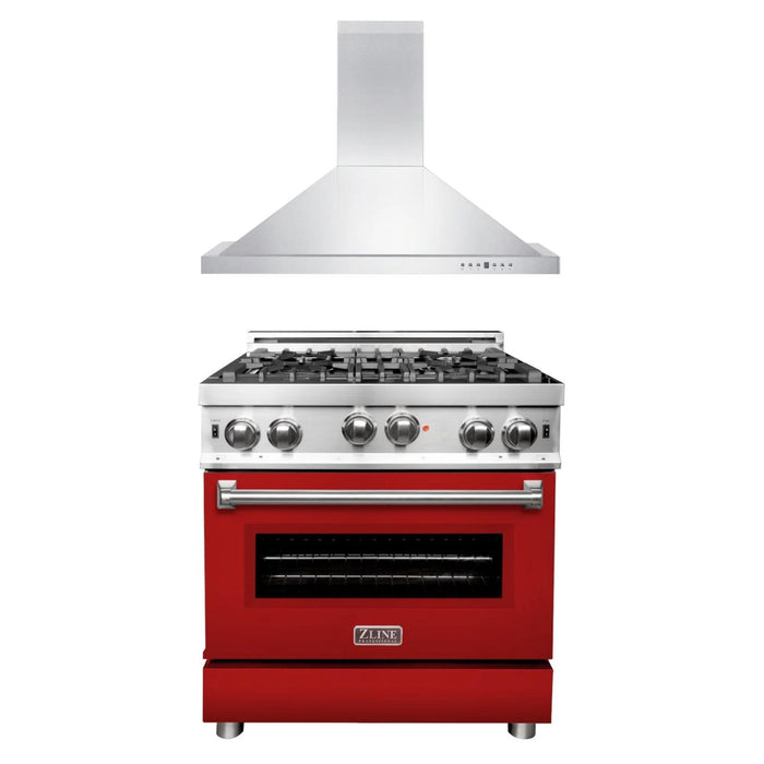 ZLINE 30" & 36" Kitchen Package with Stainless Steel Gas Range and Convertible Vent Range Hood.