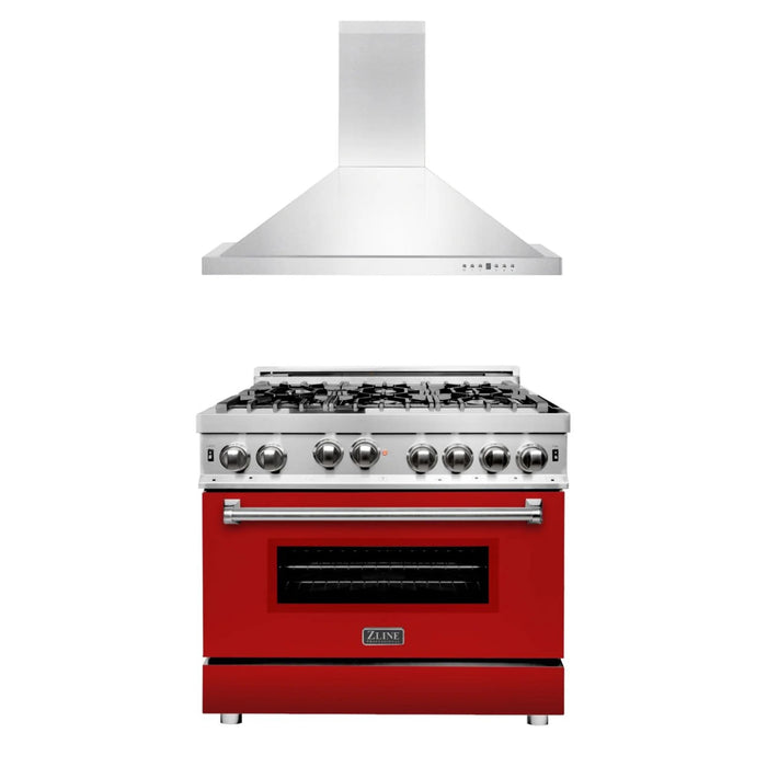 ZLINE 30" & 36" Kitchen Package with Stainless Steel Gas Range and Convertible Vent Range Hood.