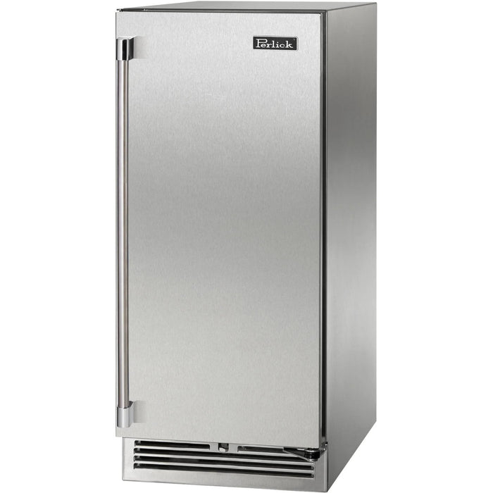 Perlick Signature Series 15" Indoor Refrigerator, Stainless Steel Solid Door, Hinge Right