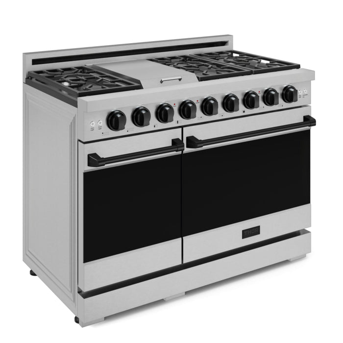 Thor Kitchen RSG48ELP 48 Inch Professional Liquid Propane Gas Range with 7 Burners and Dual Oven in Stainless Steel – Gordon Ramsay Series