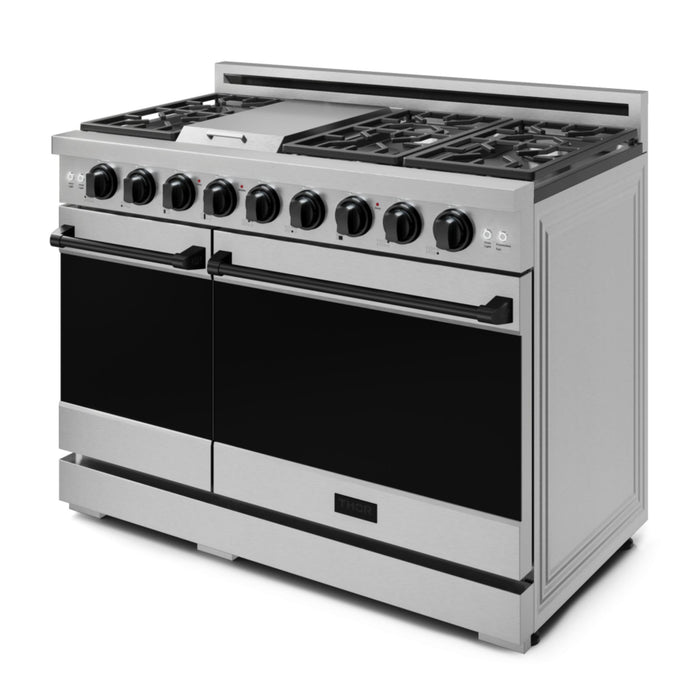 Thor Kitchen RSG48ELP 48 Inch Professional Liquid Propane Gas Range with 7 Burners and Dual Oven in Stainless Steel – Gordon Ramsay Series