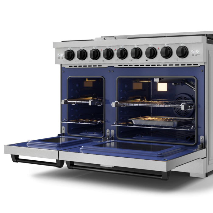 Thor Kitchen RSG48ELP 48 Inch Professional Liquid Propane Gas Range with 7 Burners and Dual Oven in Stainless Steel – Gordon Ramsay Series