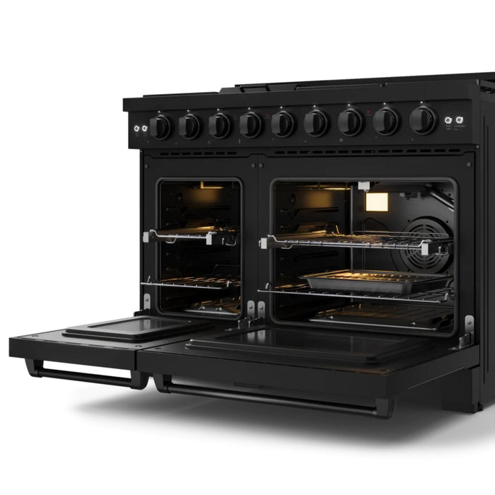 Thor Kitchen RSG48EBLP 48 Inch Professional Liquid Propane Gas Range with 7 Burners and Dual Oven in Matte Black – Gordon Ramsay Series