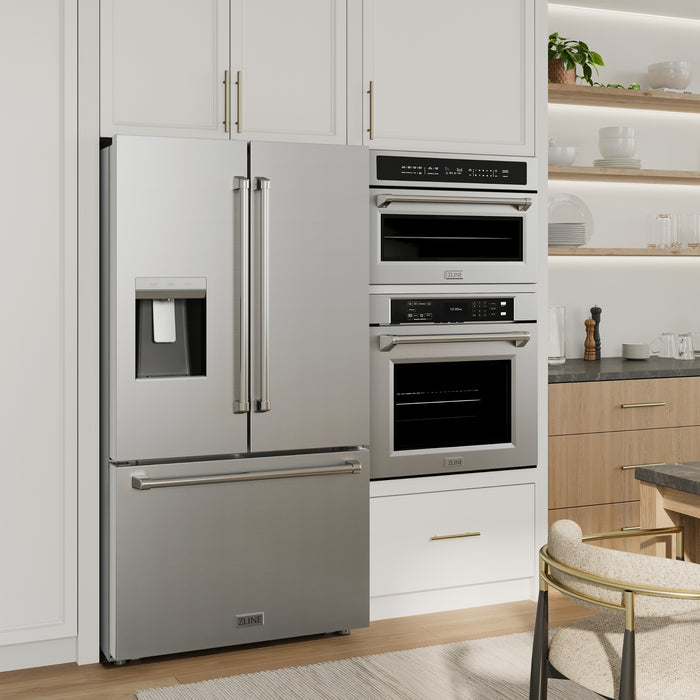 ZLINE 36" Standard-Depth French Door External Water Dispenser Refrigerator with Dual Ice Maker in Fingerprint-Resistant Stainless Steel