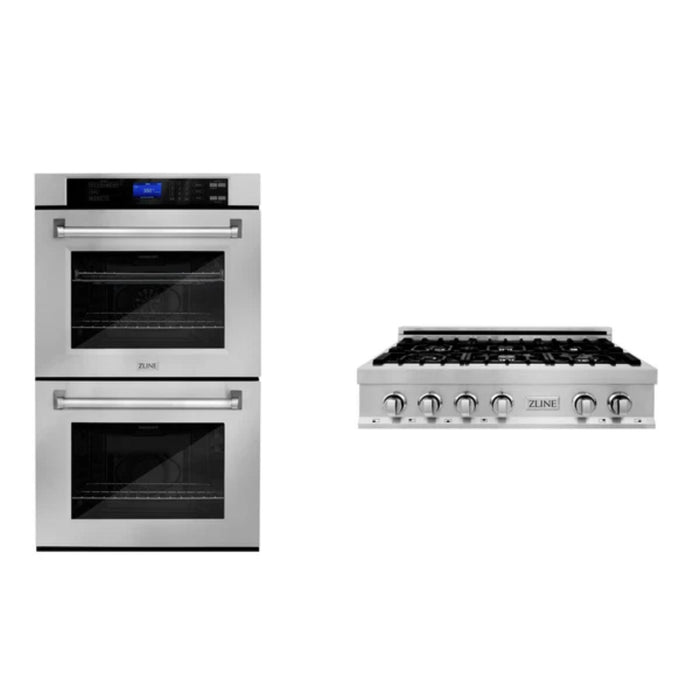 ZLINE 2-Piece Kitchen Packages – 30", 36", and 48" Gas Rangetop with 30" Double Wall Oven
