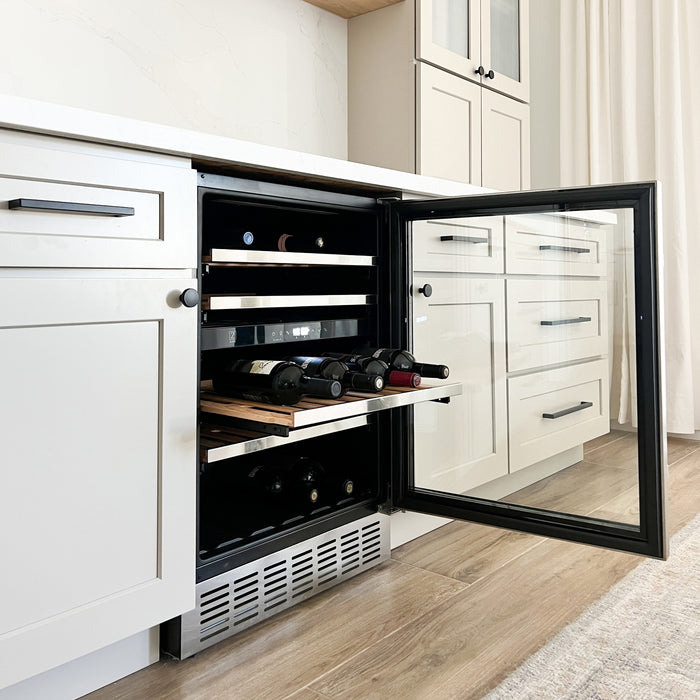 ZLINE 24" Monument Dual Zone 44-Bottle Wine Cooler in Stainless Steel
