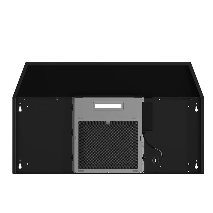 Forno Cappa 30-Inch Under Cabinet Range Hood, Black, 200 CFM, Convertible, LED Lighting