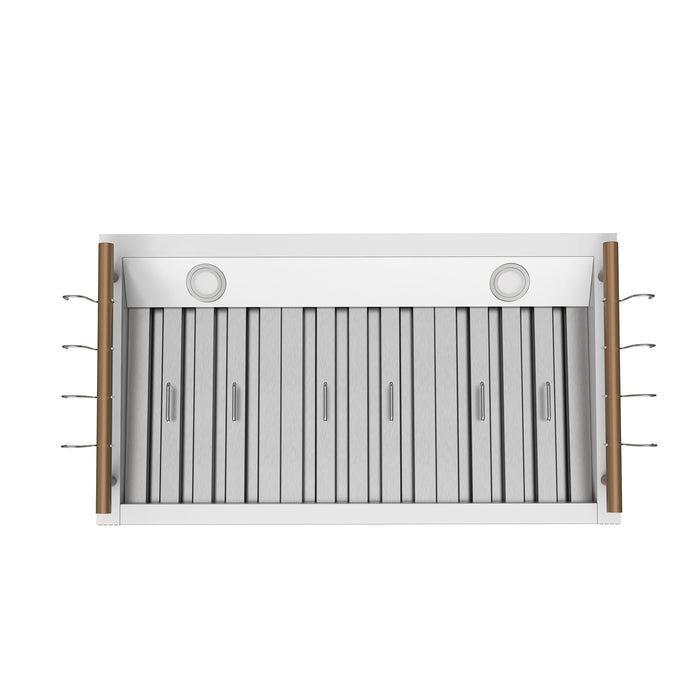 Forno Venezia 36 Inch Wall-Mounted Range Hood in White with Touch Controls and Baffle Filters