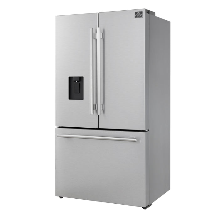 Forno Aosta  French Door Refrigerator, Stainless Steel, 22.4 cu.ft, External Water Dispenser, Automatic Ice Maker, ENERGY STAR Certified