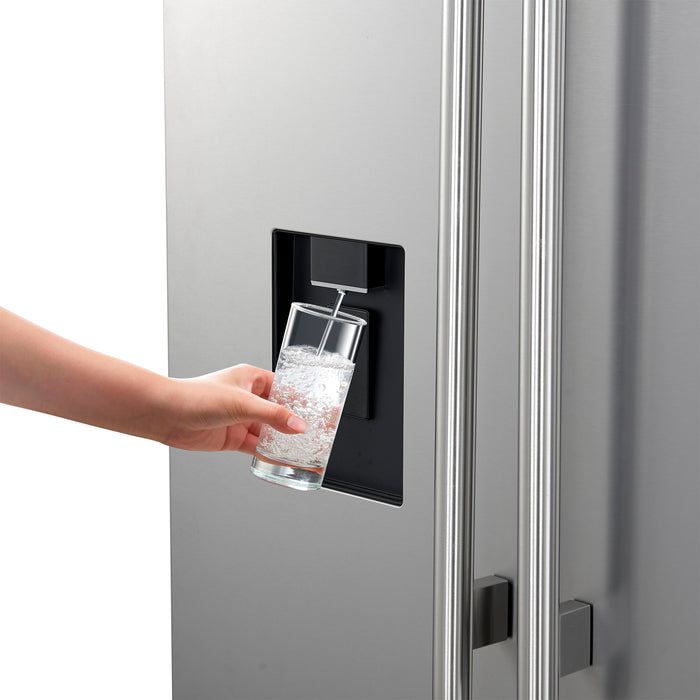 Forno Aosta  French Door Refrigerator, Stainless Steel, 22.4 cu.ft, External Water Dispenser, Automatic Ice Maker, ENERGY STAR Certified