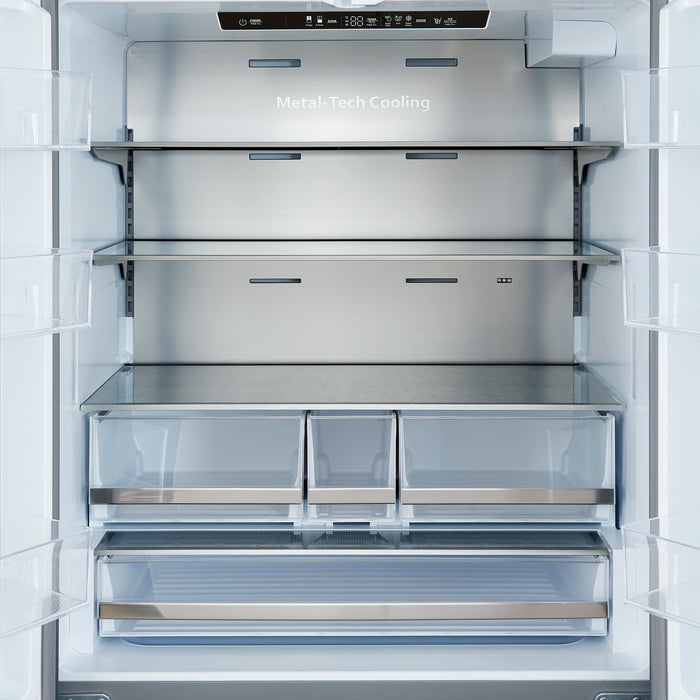 Forno Aosta  French Door Refrigerator, Stainless Steel, 22.4 cu.ft, External Water Dispenser, Automatic Ice Maker, ENERGY STAR Certified