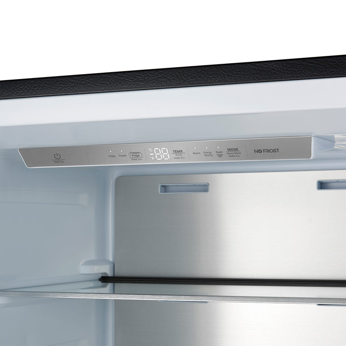 Forno Maderno 28-Inch Convertible Upright Freezer/Refrigerator in Black with Antique Brass Handle, 13.6 cu.ft., Left Swing