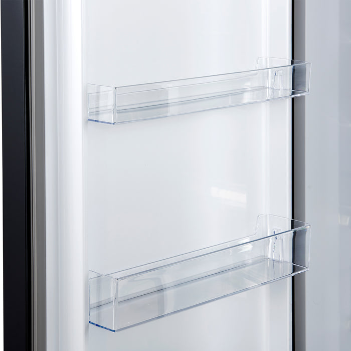 Forno Maderno 28-Inch Convertible Upright Freezer/Refrigerator in Black with Antique Brass Handle, 13.6 cu.ft., Left Swing