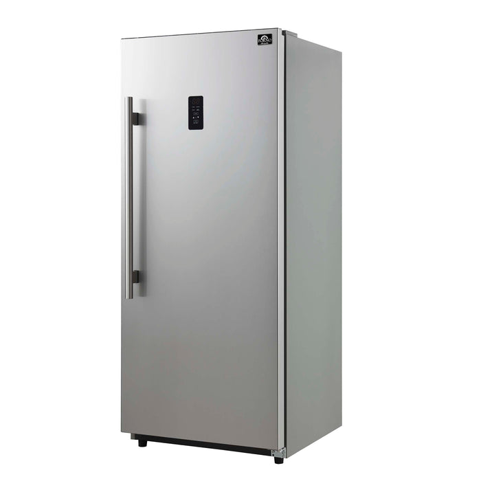 Forno Fortezza 28 Inch Right-Swing Convertible Refrigerator/Freezer, Stainless Steel, Total No Frost