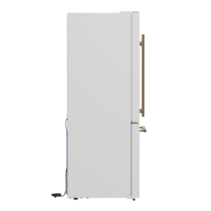 Forno Milano 2-Piece 62-Inch Freestanding Dual Bottom Freezer Refrigerator, White – 34.4 cu.ft, Touch Control, Ice Maker