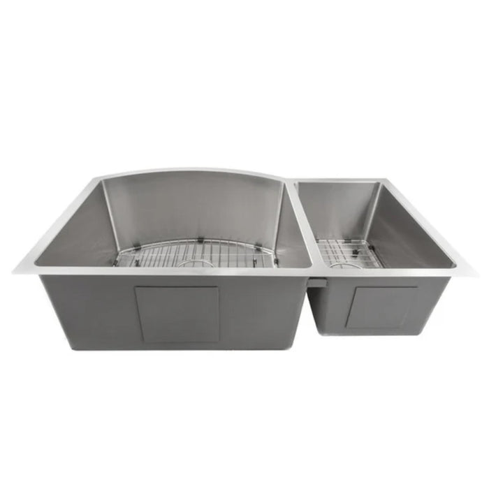 ZLINE SC70D-33 33 Inch Undermount Double Bowl Stainless Steel Kitchen Sink with Utility Rack