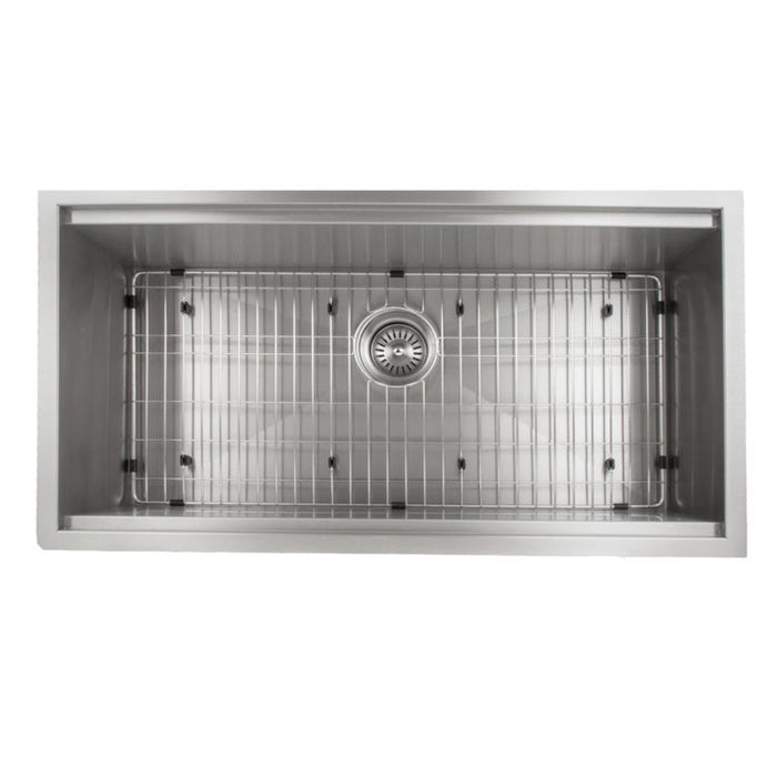 ZLINE 33" Garmisch Undermount Single Bowl Stainless Steel Kitchen Sink with Bottom Grid and Accessories (
