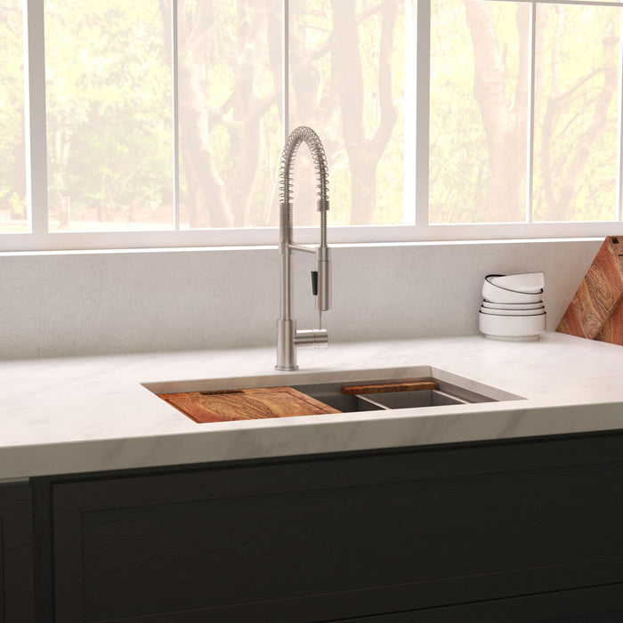 ZLINE 33" Garmisch Undermount Single Bowl Kitchen Sink with Bottom Grid and Accessories