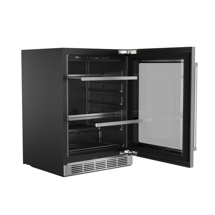 Thor Kitchen 24 Inch Professional Indoor Undercounter Beverage Cooler Stainless Steel
