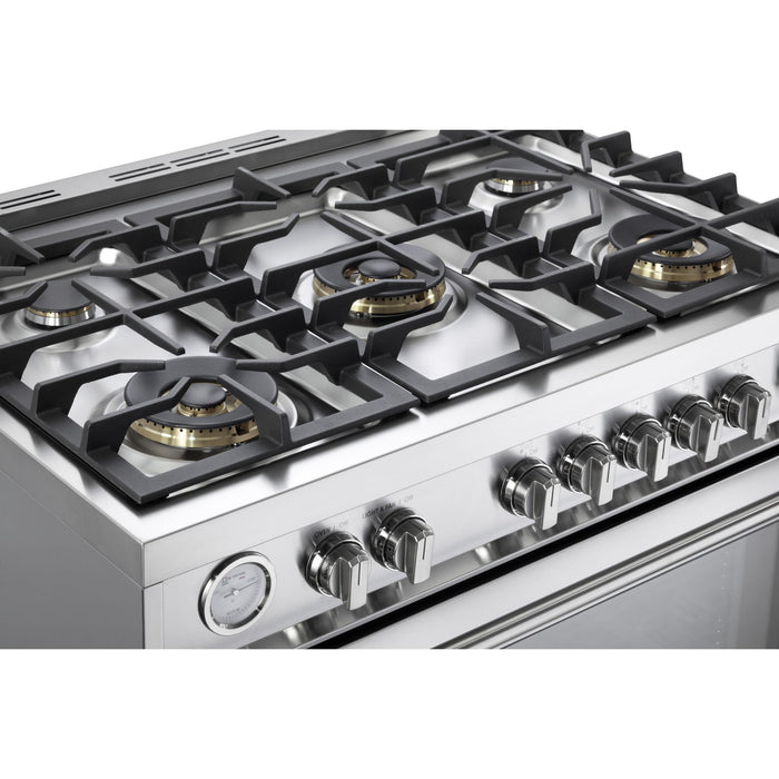 Verona 36-Inch 5.0 Cu. Ft. Colored Designer Series All Gas Range with Five Sealed Brass Burners and Convection Oven
