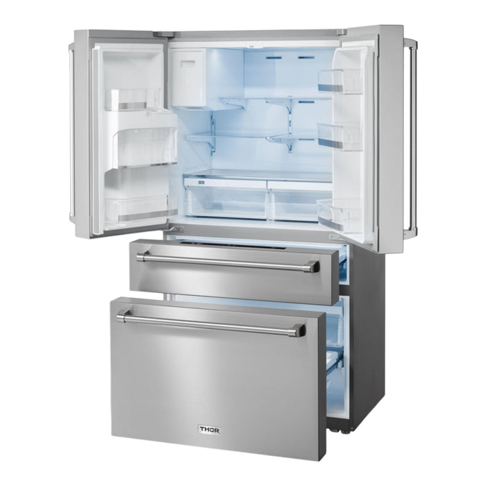 Thor Kitchen 21.6 cu.ft.  Stainless Steel Counter Depth French Door Refrigerator with Dispenser