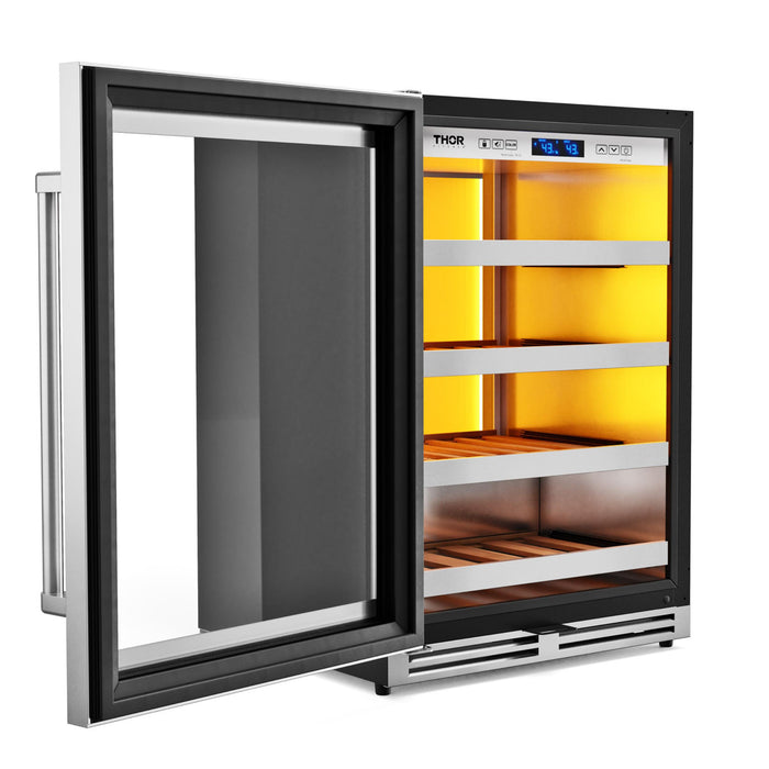 Thor Kitchen 24-Inch Stainless Steel Wine Cooler with Left Hinge