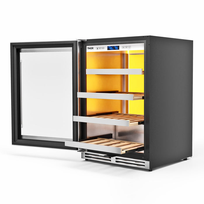 Thor Kitchen 24-Inch Stainless Steel Wine Cooler with Left Hinge