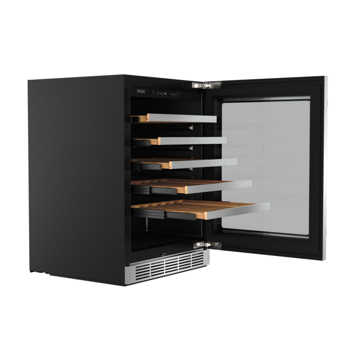 Thor Kitchen TWC24US 24 Inch Single Zone Wine Cooler, 46 Bottle Capacity
