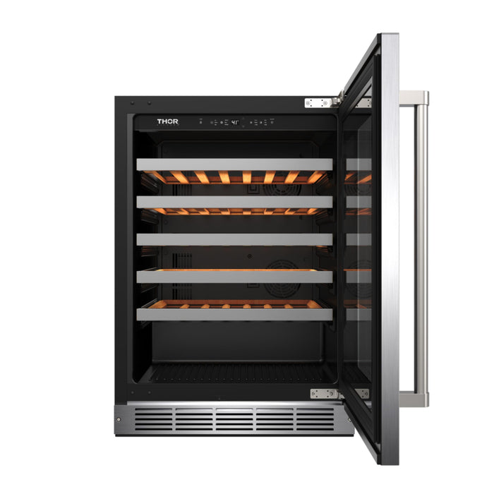 Thor Kitchen TWC24US 24 Inch Single Zone Wine Cooler, 46 Bottle Capacity