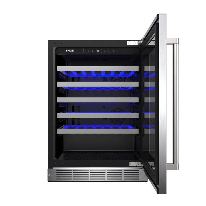 Thor Kitchen TWC24US 24 Inch Single Zone Wine Cooler, 46 Bottle Capacity