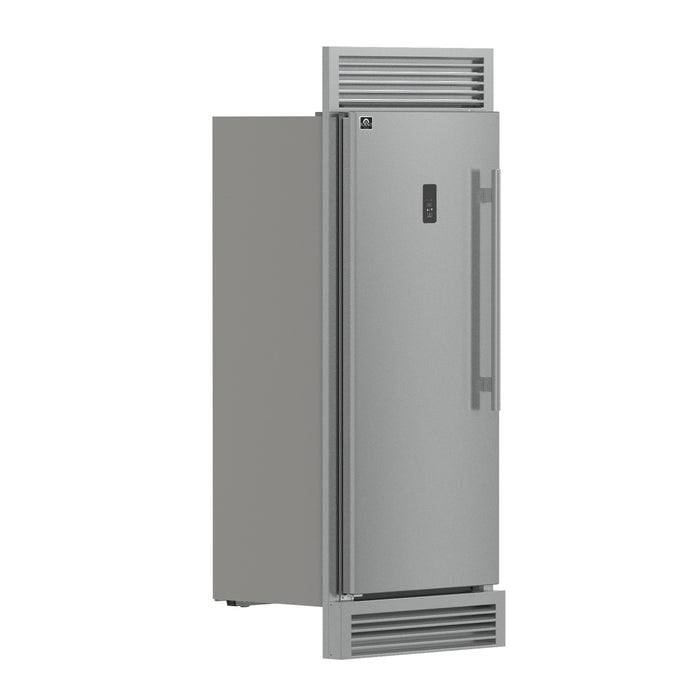 Forno Fortezza 32 Inch Left-Swing Freezer with Standard Trim Grill, Stainless Steel, with Automatic Ice Maker
