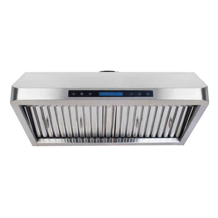Verona 30-Inch Stainless Steel Undermount Range Hood with 600 CFM Blower, LED Lighting and Multi-Speed Fan