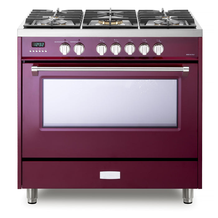 Verona 36-Inch 5.0 Cu. Ft. Colored Designer Series Dual Fuel Range with Five Sealed Burners and True European Convection Oven
