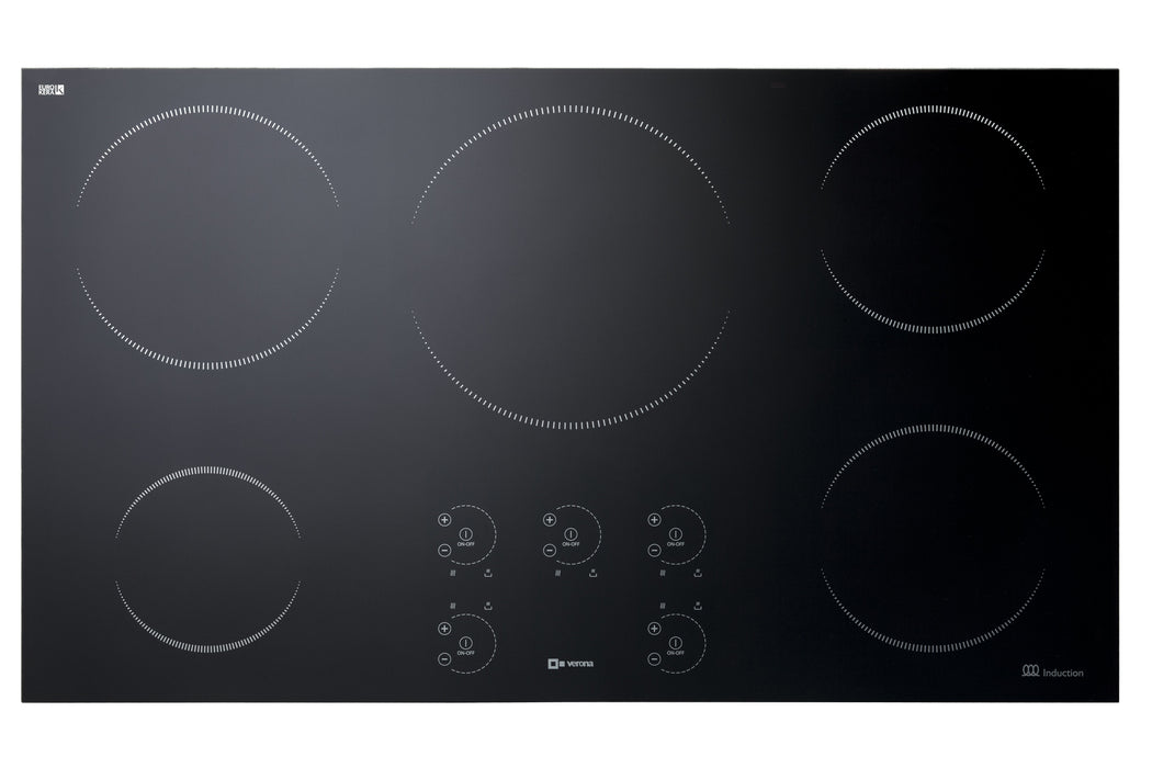 Verona Prestige 36-Inch Freestanding Matte Black Electric Range With 5 Burners, 4.0 Cu. Ft. Convection Oven Sleek Glass Cooktop And High Power Burners
