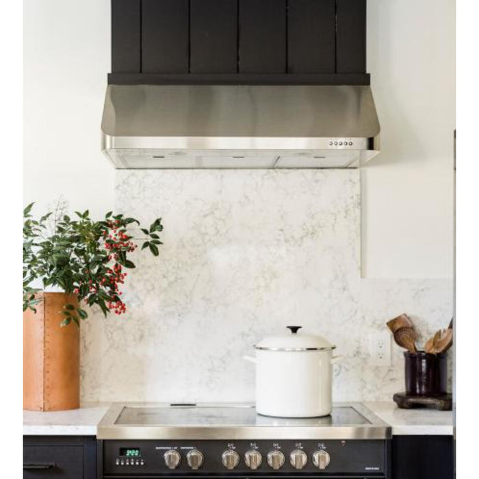 Verona 36-Inch Stainless Steel Undermount Range Hood with 600 CFM Blower, LED Lighting and Multi-Speed Fan