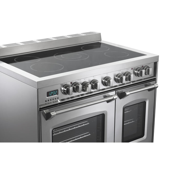 Verona Prestige 36-Inch Freestanding Stainless Steel Electric Double Oven Range With 5 Burners, 3.9 Cu. Ft. Total Capacity Convection Oven Sleek Glass Top And Precision Cooking