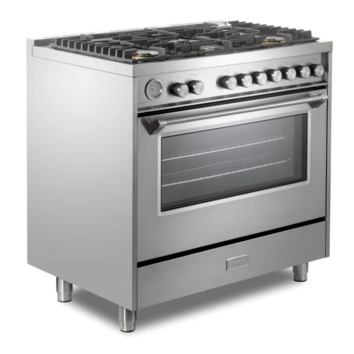 Verona Ultima 36-Inch 5.0 Cu. Ft. Colored Freestanding All Gas Range with Five Brass Burners, Dual Convection, and Air Fry