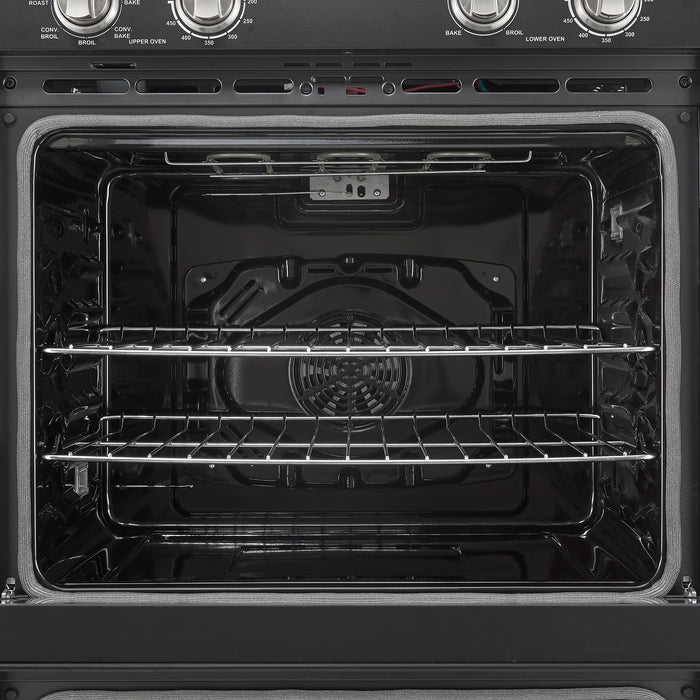 Forno Vomero 30-Inch Double Wall Oven, Black, 10 cu.ft Total Capacity, 7100W Convection, Mechanical Controls, Manuel Steam Clean