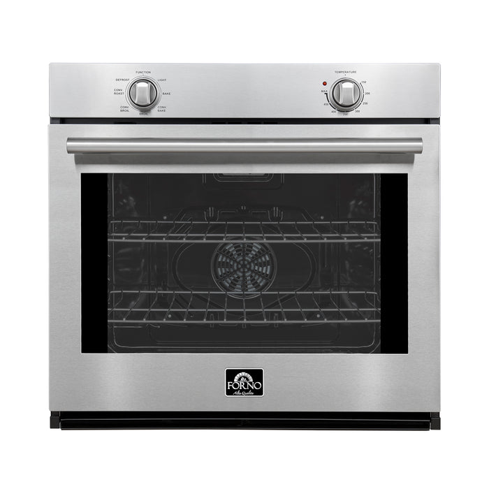 Forno Vomero 30-Inch Wall Oven, Stainless Steel, 5 cu.ft Capacity, 3550 Watts Convection, Mechanical Controls, Self-Cleaning Function