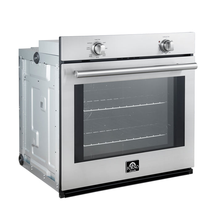 Forno Vomero 30-Inch Wall Oven, Stainless Steel, 5 cu.ft Capacity, 3550 Watts Convection, Mechanical Controls, Self-Cleaning Function