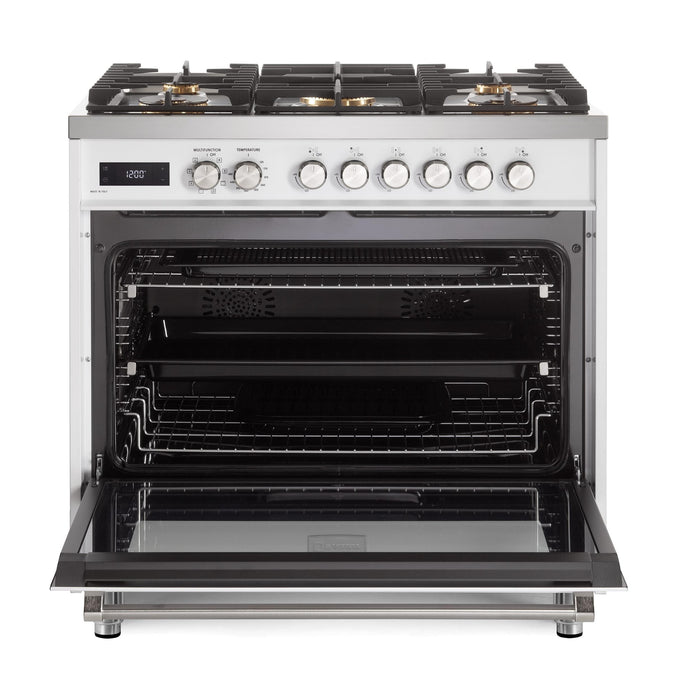 Verona Ultima 36-Inch 5.0 Cu. Ft. Colored Dual Fuel Freestanding Range with Five Brass Burners and Dual Convection Oven
