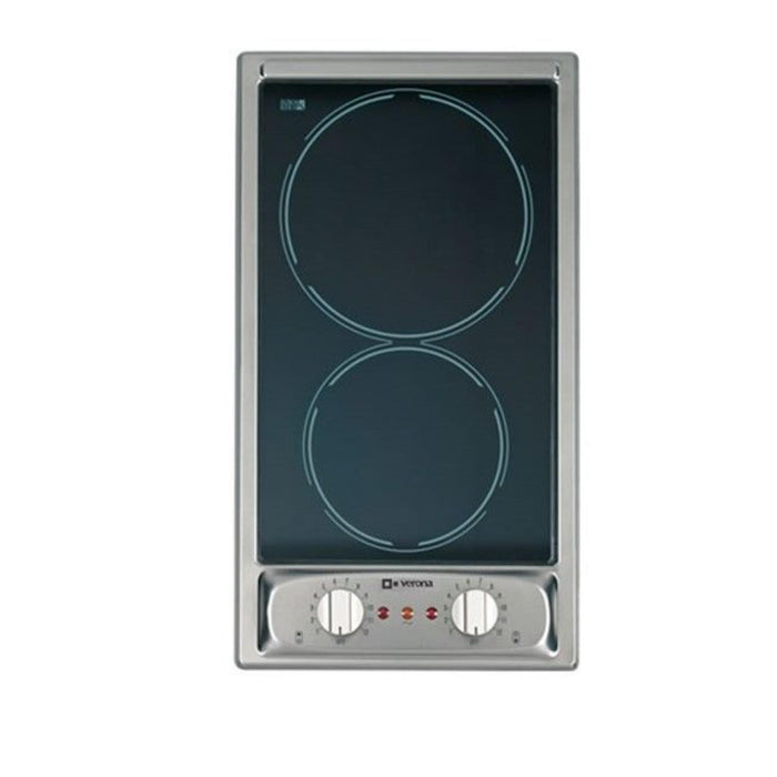 Verona 12-Inch Solid Disk 220V Electric Cooktop with Dual Heating Elements and Precision Controls