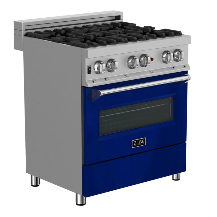 ZLINE Legacy Dual Fuel Range Satin Stainless Series – Blue Gloss, Black Matte, Satin Nickel (RAS-BG, RAS-BLM, RAS-SN)