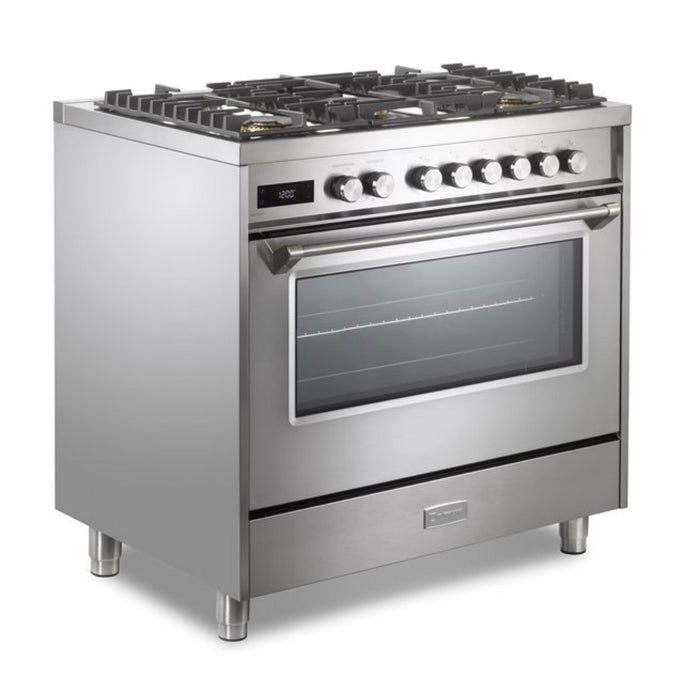 Verona Ultima 36-Inch 5.0 Cu. Ft. Colored Dual Fuel Freestanding Range with Five Brass Burners and Dual Convection Oven