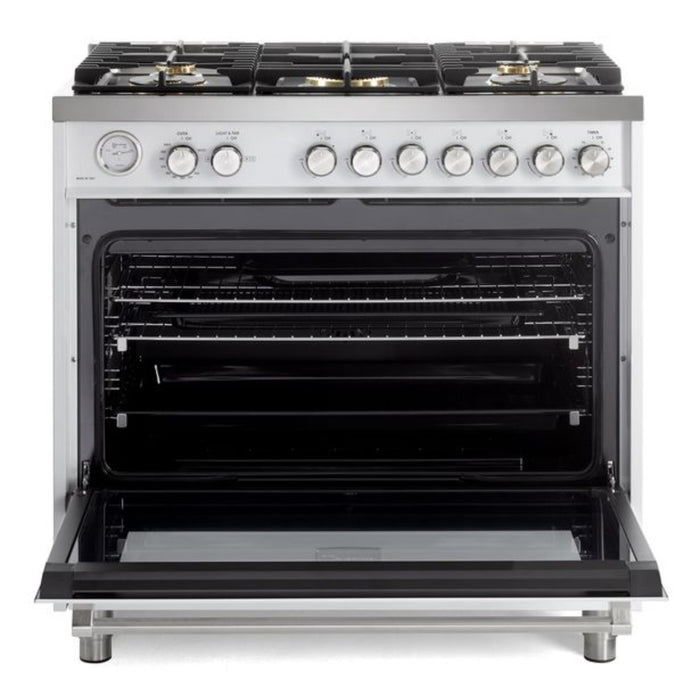 Verona Ultima 36-Inch 5.0 Cu. Ft. Colored Freestanding All Gas Range with Five Brass Burners, Dual Convection, and Air Fry
