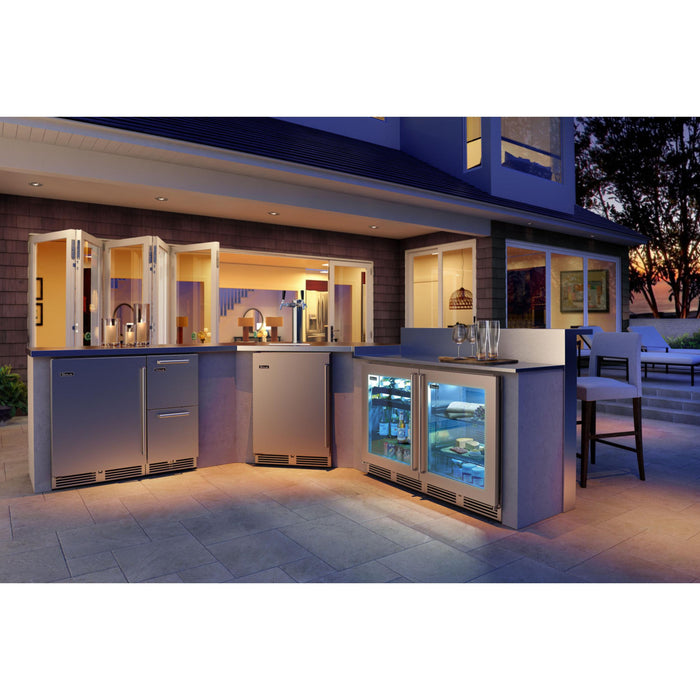 Perlick Signature Series 5.2 cu.ft Indoor Dual-Zone Wine Reserve – Panel-Ready Glass Door, Right Hinge, with Lock